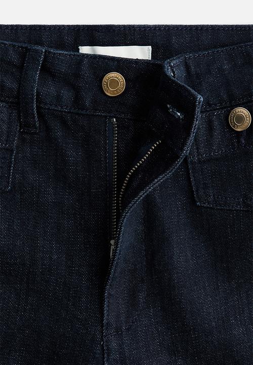 H&M - Wide high waist ankle jeans - navy denim blue