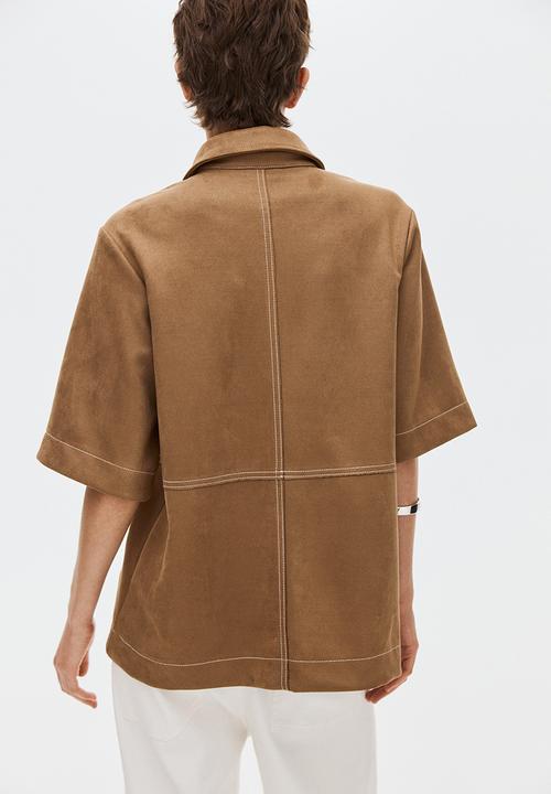H&M - Short-sleeved shirt - dark beige