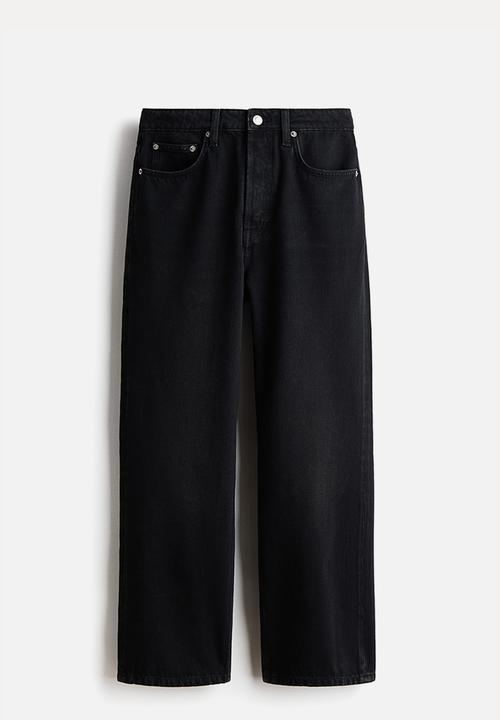 H&M - Straight high waist ankle jeans - washed black