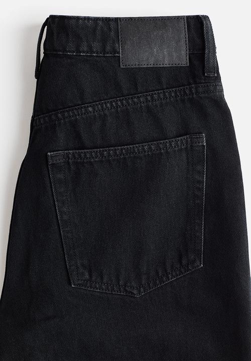 H&M - Straight high waist ankle jeans - washed black