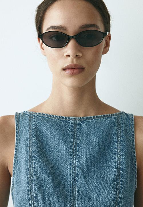 H&M - Denim peplum top - denim blue