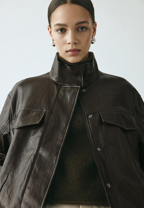 H&M - Coated jacket - dark brown