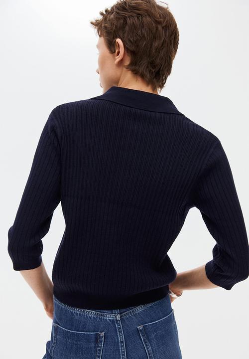 H&M - Rib-knit top - navy blue