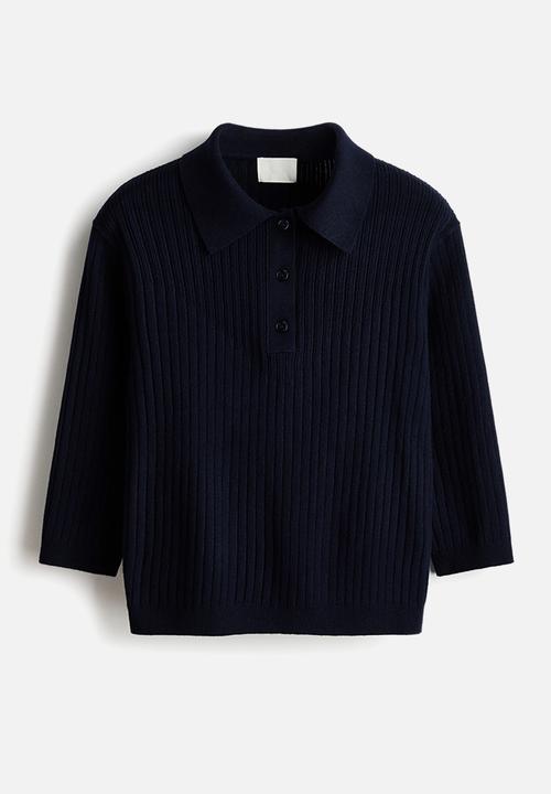 H&M - Rib-knit top - navy blue