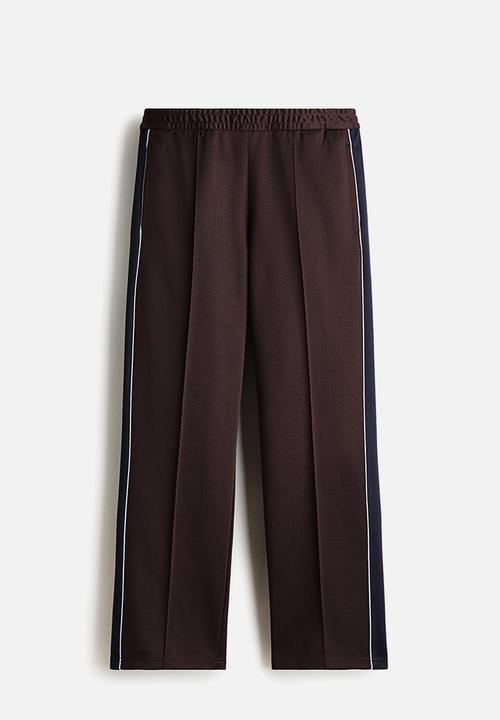 H&M - Relaxed fit track pants - brown/stripes
