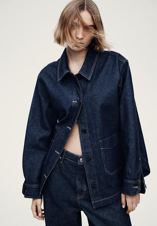 H&M - Denim shacket - dark denim blue