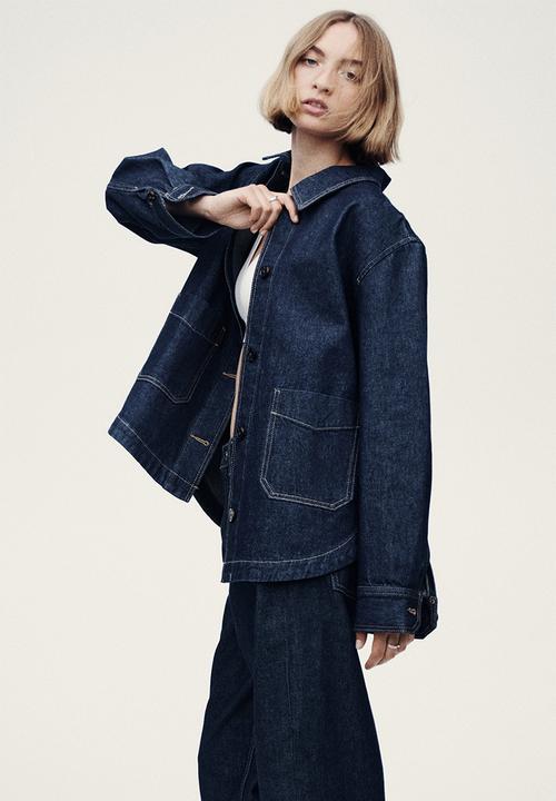 H&M - Denim shacket - dark denim blue