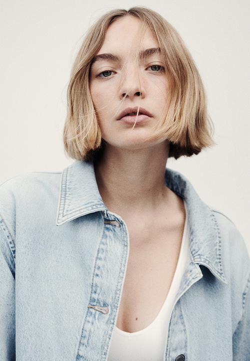 H&M - Denim shacket - light denim blue