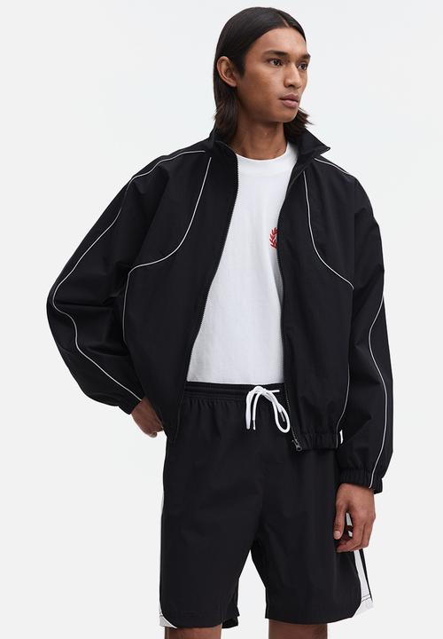H&M - Regular fit track shorts - black/colour block