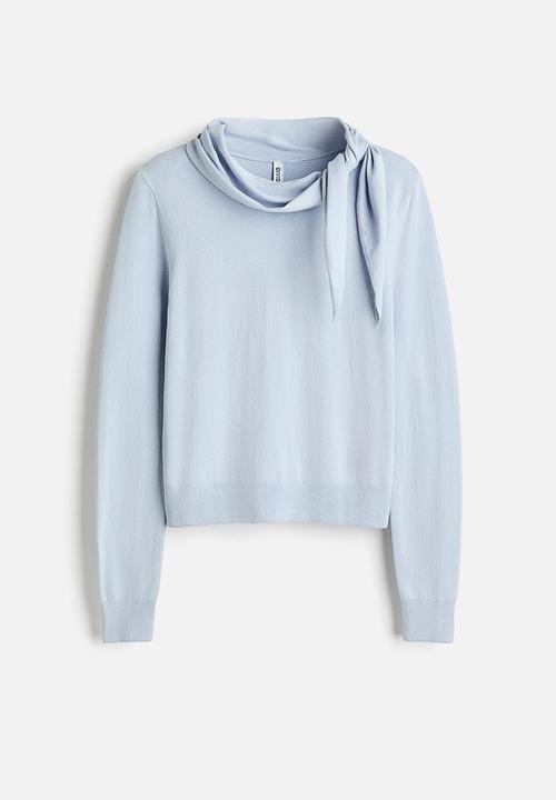 H&M - Scarf-collar jumper - light blue