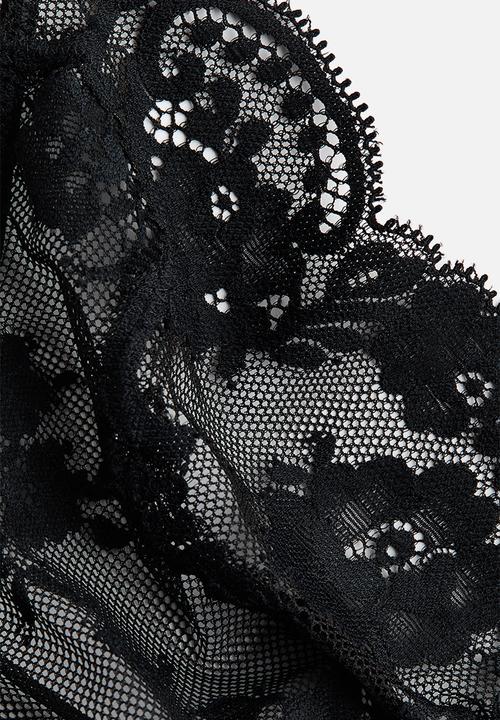 H&M - Soft lace bra - black