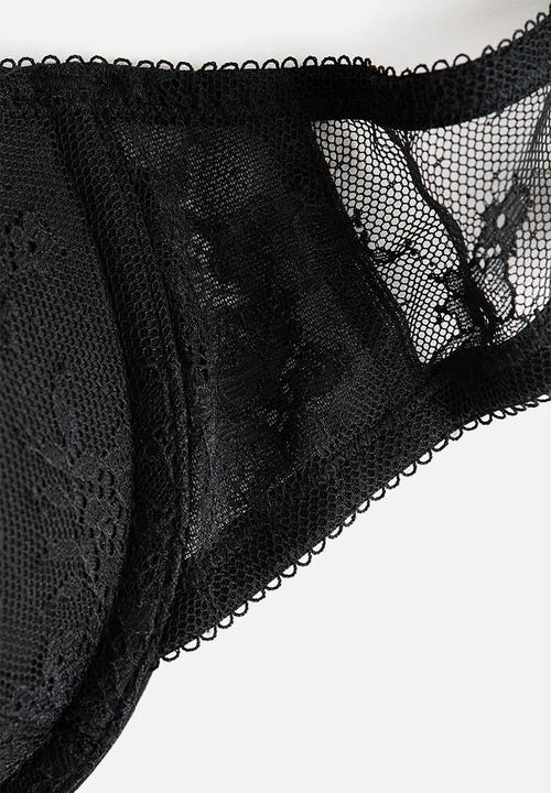 H&M - Lace push-up bra - black