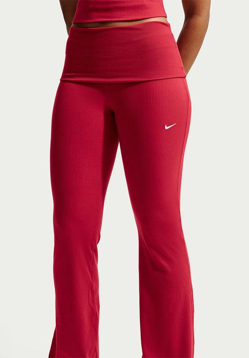 Nike - W Nsw Chill Knit Rib Pant - Tough Red/White