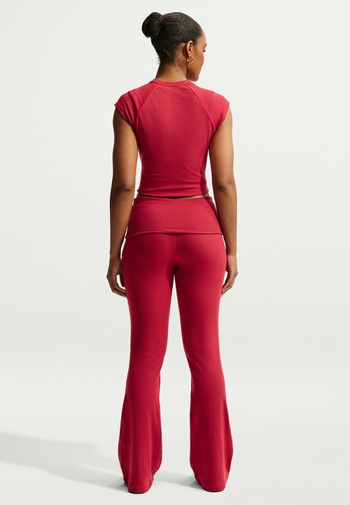 Nike - W Nsw Chill Knit Rib Pant - Tough Red/White