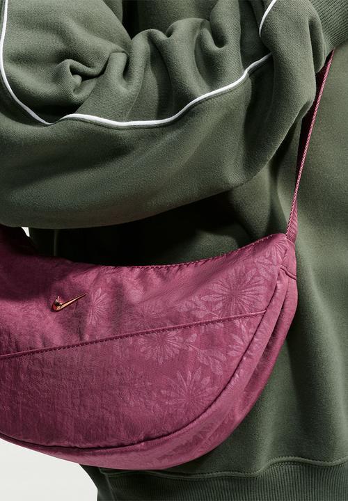 Nike - Aura crescent floral embossed crossbody bag - pink smoke
