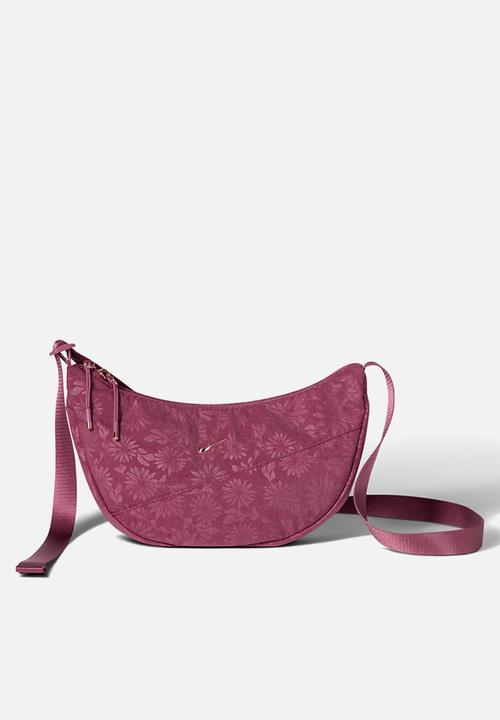 Nike - Aura crescent floral embossed crossbody bag - pink smoke