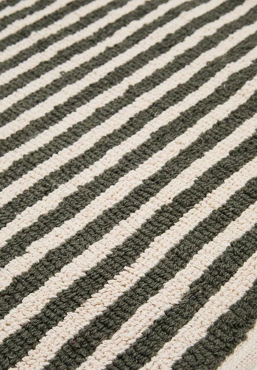 Sixth Floor - Cotton Woven Stripe Bath Mat - Olive
