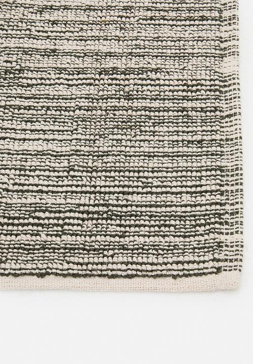 Sixth Floor - Cotton Woven Stripe Bath Mat - Olive