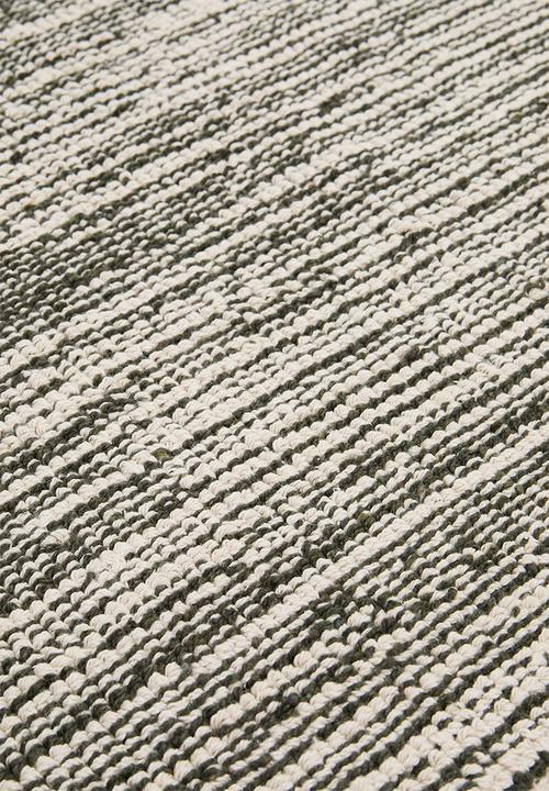 Sixth Floor - Cotton Woven Stripe Bath Mat - Olive