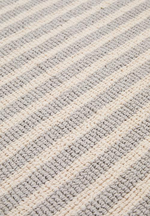 Sixth Floor - Cotton Woven Stripe Bath Mat - Charcoal