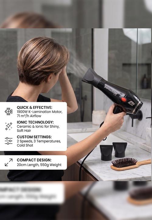 Parlux - 3200 Compact Dryer Black (1900W)