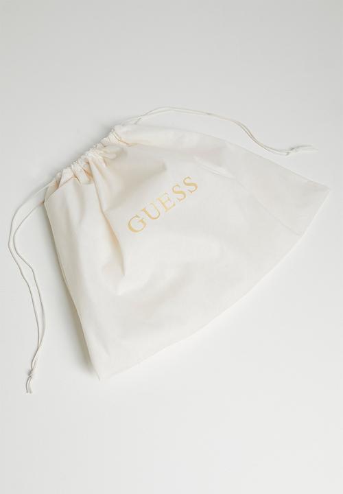 GUESS - Noelle Ii Small Multi Comp Satchel Bag - Latte Logo/Brown