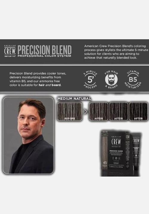 American Crew - Precision Blend Medium Natural 4-5 - 3x40ml