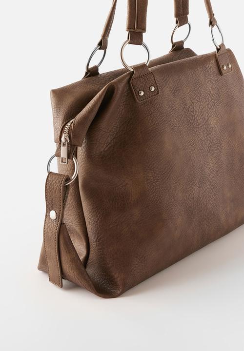 Rubi - Mischa Slouchy Underarm Bag - Washed Brown Pu