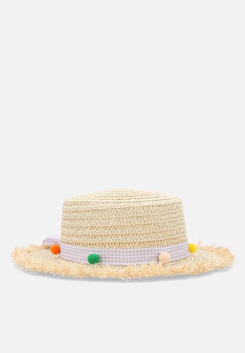 Pop Candy - Straw summer hat - natural & lilac