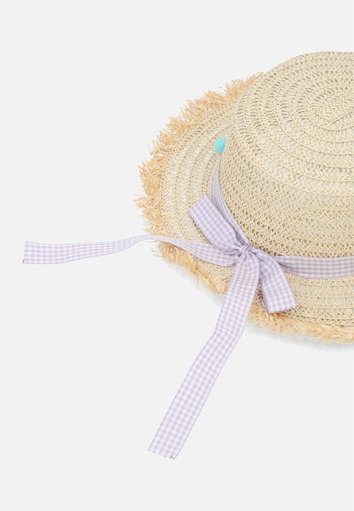 Pop Candy - Straw summer hat - natural & lilac