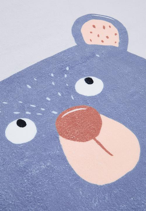 Pop Candy - Bear graphic rug - blue/multi