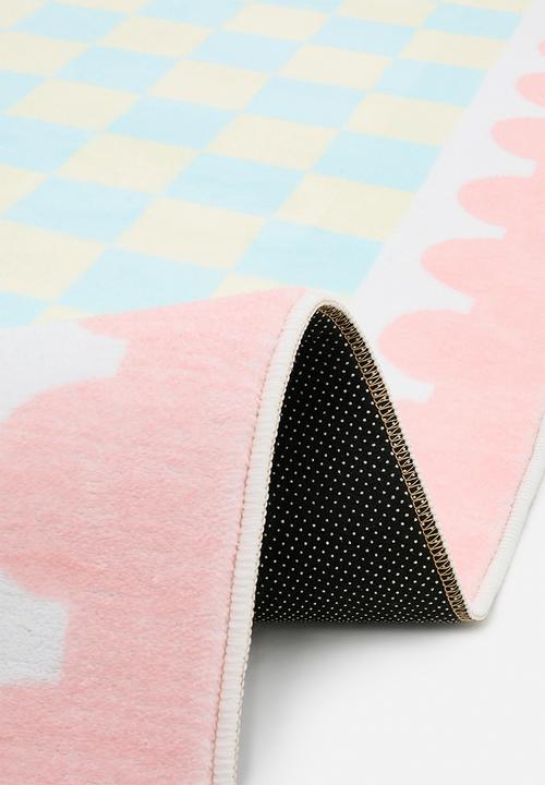 Pop Candy - Checkerboard rug - pale blue/pink