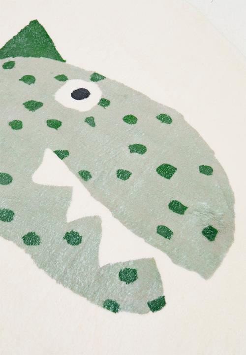 Pop Candy - Round dino graphic rug - off white