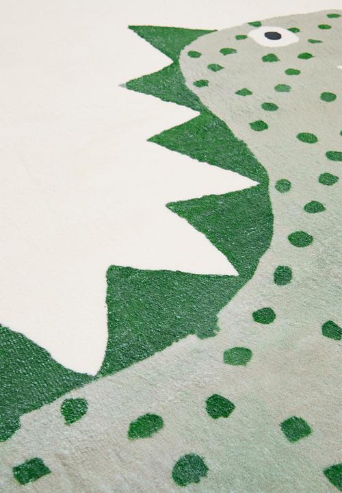Pop Candy - Round dino graphic rug - off white