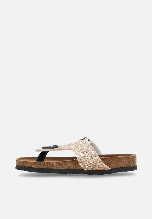Pop Candy - Glitter thong-style sandals - rose gold