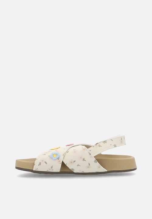 Pop Candy - Floral aop crosssover slides - white