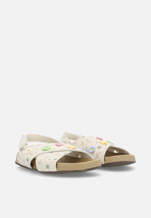 Pop Candy - Floral aop crosssover slides - white
