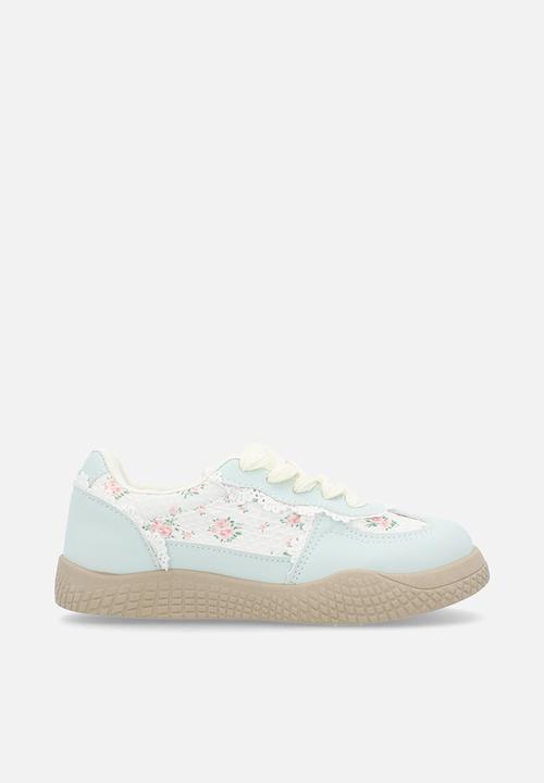 Pop Candy - Lace & floral sneakers - lt blue
