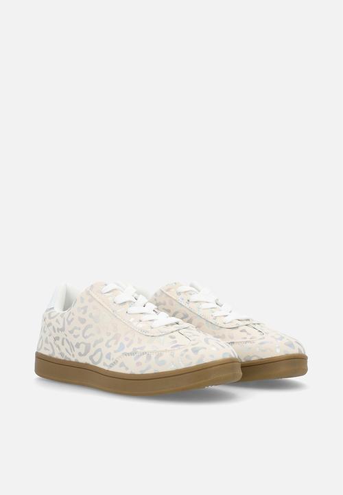 Pop Candy - Metallic leopard print sneakers - cream