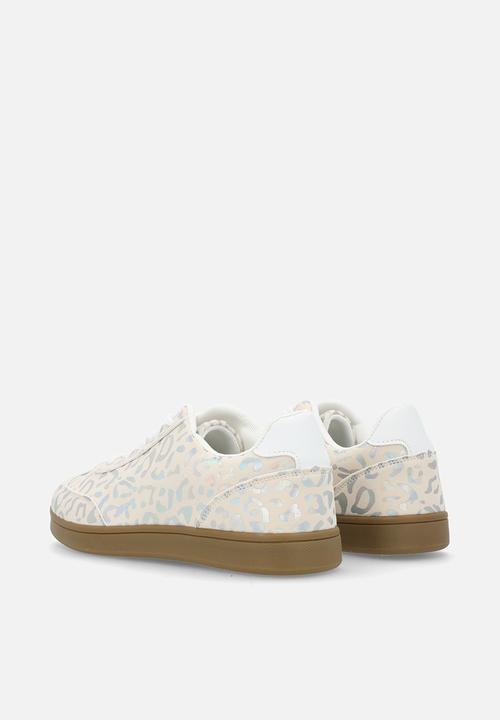 Pop Candy - Metallic leopard print sneakers - cream