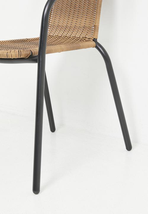 H&S - Outdoor Geo Weave Garden Chair - Natural & Black