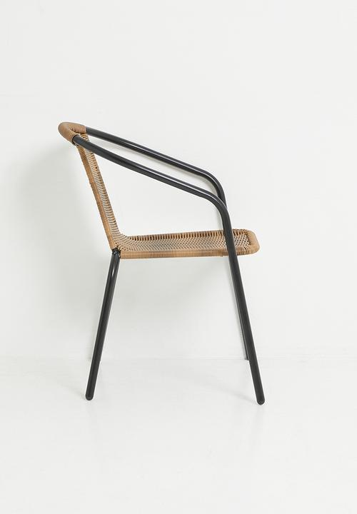 H&S - Outdoor Geo Weave Garden Chair - Natural & Black