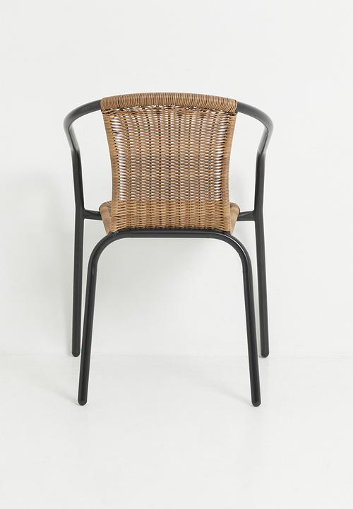 H&S - Outdoor Geo Weave Garden Chair - Natural & Black