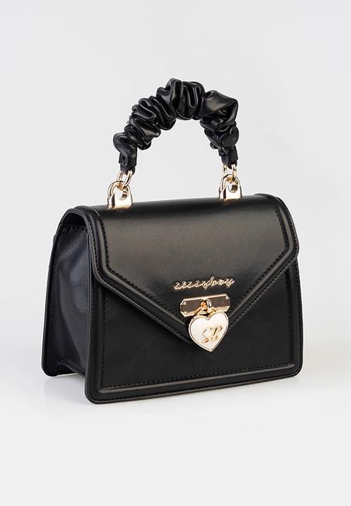 SISSY BOY - Scrunched Handle Bag With SB Front Locker Detail - Black