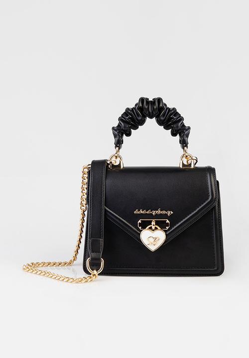 SISSY BOY - Scrunched Handle Bag With SB Front Locker Detail - Black