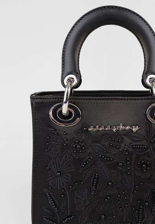 SISSY BOY - Embroidared Mini Bag With Beaded Detail - Black