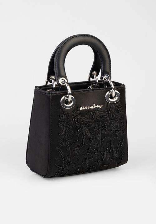 SISSY BOY - Embroidared Mini Bag With Beaded Detail - Black