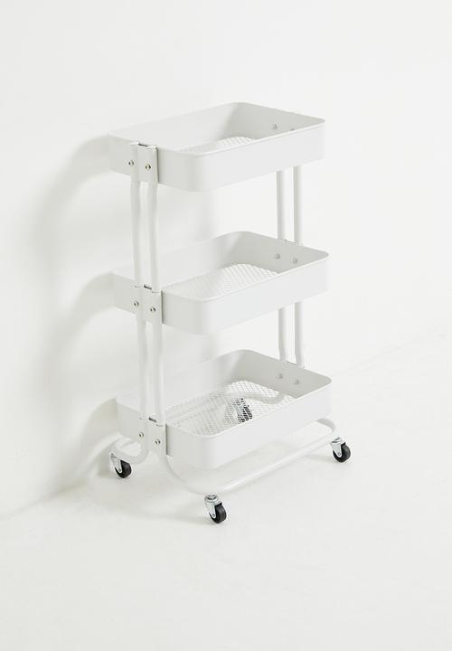 Storage Solutions - 3-Tier Metal Utiliity Trolley White