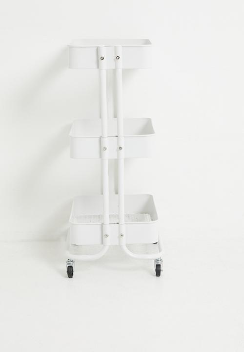 Storage Solutions - 3-Tier Metal Utiliity Trolley White