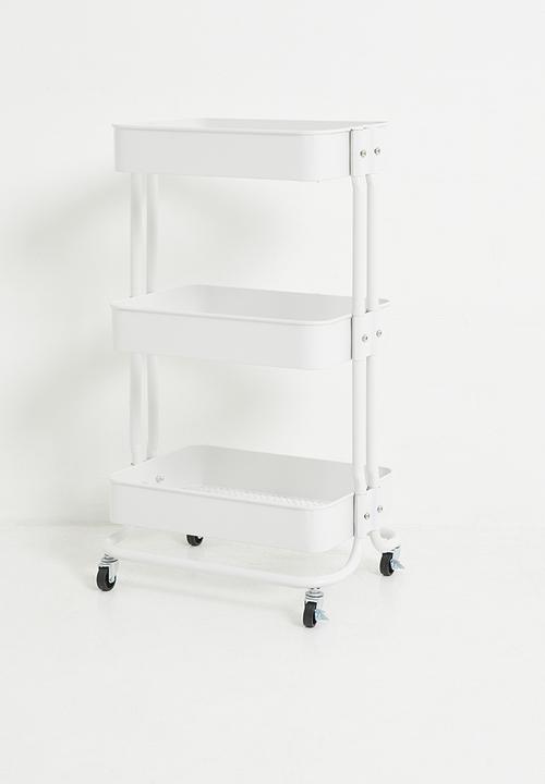Storage Solutions - 3-Tier Metal Utiliity Trolley White